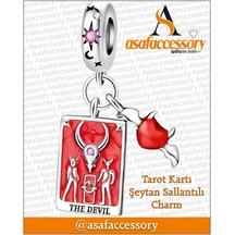 Tarot Kartı Şeytan Sallantılı Charm Çok Renkli