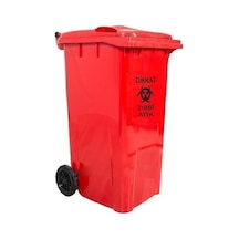 Safell Plastik Tıbbi Atık Çöp Konteyneri 240 Litre Kırmızı