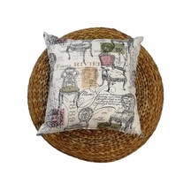 Finezza Country Baskılı Duck Kumaş Krem Kırlent 45*45 Cm - 782