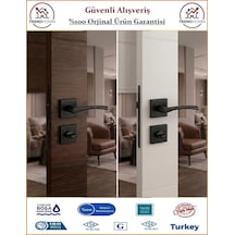 Çelebi Bravo Rozetli İç Kapı Kolu - Mat Siyah - Wc Banyo