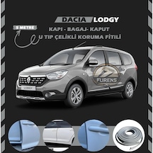Dacia Lodgy Oto Araç Kapı Koruma Fitili 5metre Parlak Gri Renk