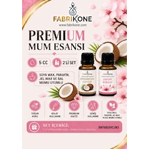 Premium Mum Esansı 5 Cc 2'li Set - Hindistan Cevizi, Japon Kirazı - Soya Wax, Parafin, Jel Wax Ve Bal Mumu Uyumlu Bkfab2hcjk5 Karışık