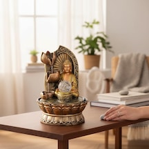 Led Işıklı Buda Şelale Masa Üstü Feng Shui Süs Fiskiyesi