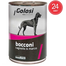 Golosi Bocconi Kuzu Etli Ve Sığır Etli Konserve Yetişkin Köpek Maması 24 x 400 G