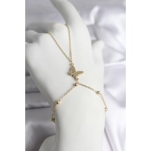 316l Çelik Gold Renk Kelebek Model Kadın Şahmeran - Tj-sn740 Beyaz