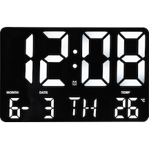 Suntek Sıcaklık Göstergeli Uzaktan Kumandalı Dijital LED Duvar Saati Siyah 10"