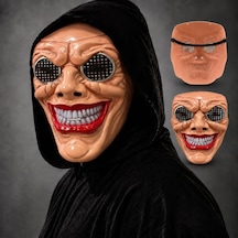 Kırmızı Ağız Ve Beyaz Diş Detaylı File Gözlü Maske Standart