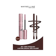 Maybelline New York Lash Sensational Sky High Maskara Brown + Lasting Drama Liner Göz Kalemi Brown Sugar