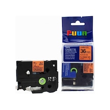 Puun Brother P-Touch TZE-B61 36MM x 8m Fosforlu Turuncu Orange Üz