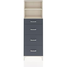 Arges Dolap 2 Raflı 4 Çekmeceli 60x30x182 Aytaşı-antrasit Aytaşı