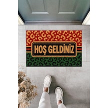 Rugmood Modern Dijital Baskı Hoş Geldiniz Yazılı Kapı Önü Paspası 70x45 Cm Kapı Önü Paspası Çok Renkli