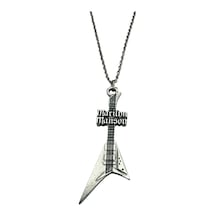 Marilyn Manson Elektro Gitar Kolye Metal - 60 Cm Zincir - Rock Aksesuar Çok renkli