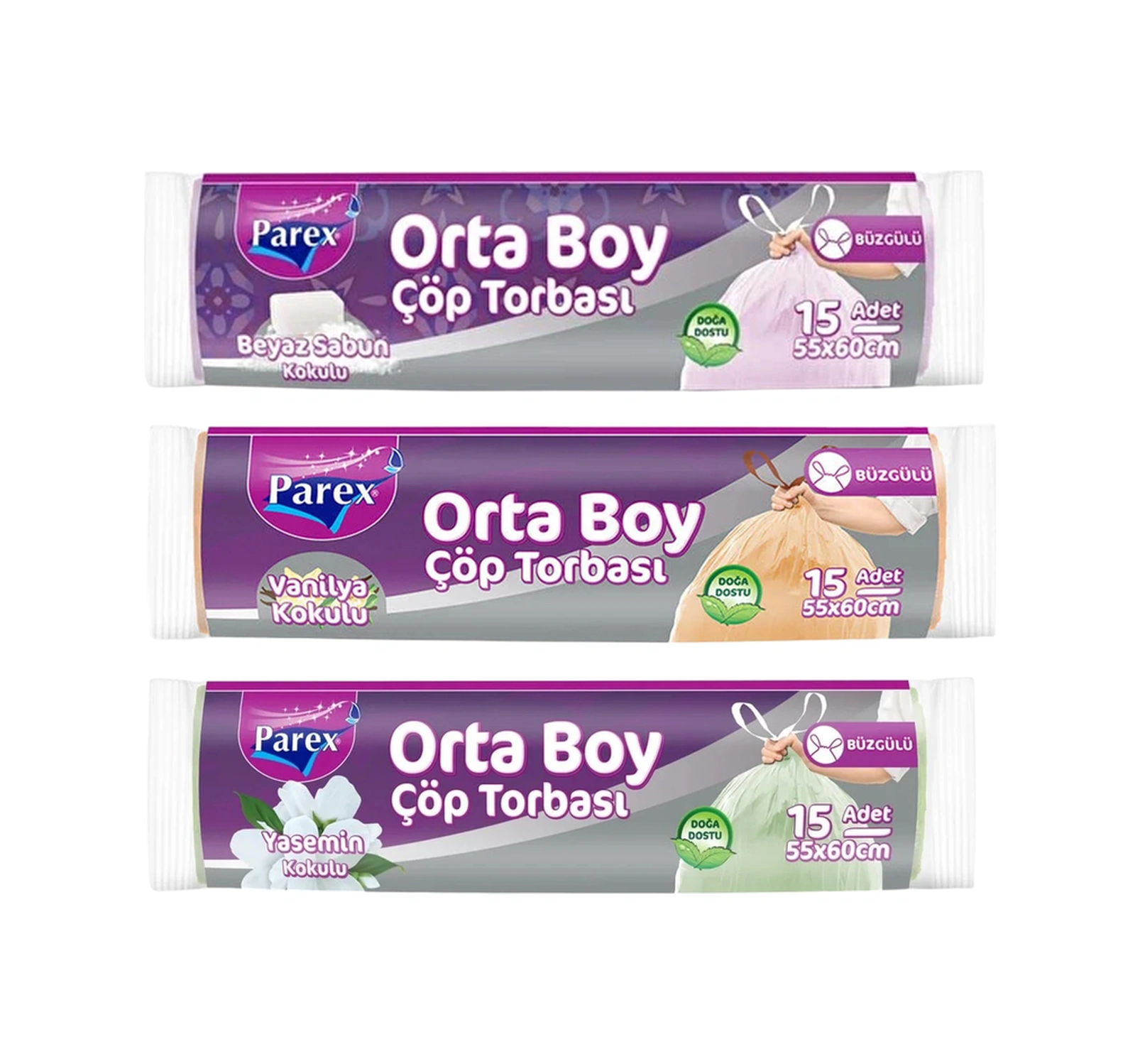 Orta Boy Büzgülü Kokulu Çöp Torbası Paketi
