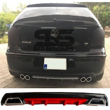 Volkswagen Polo Mk4 Difüzör Arka Tampon Eki 2 Egzoz Çıkışlı Kırmızı Lüx Tip