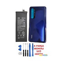 Xiaomi Mi Note 10 Lite Arka Cam Pil Kapağı Batarya Kapağı Mavi + Batarya Pil Bm52 + Montaj Set
