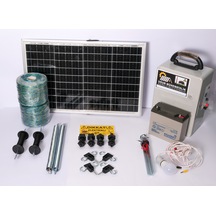 Elektrikli Çit 24ah-set8 Domuz Kovucu Cihazı 50 Watt Paneli 1000metre Örgü-demir