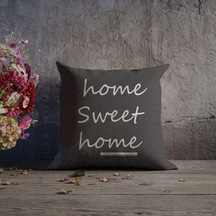 Home Sweet Home Yazılı Dekoratif Kırlent Kılıfı (473326014)