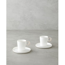English Home Eclipsed Porselen 4 Parça 2 Kişilik Kahve Fincan Takımı 85 Ml Beyaz-gold Beyaz-gold