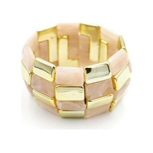 Lastikli Taşlı Bilezik - Pembe Çok Renkli