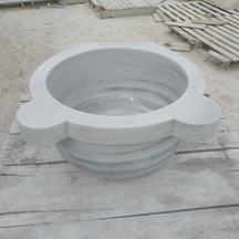 Marmara Homojen Beyaz Mermer Banyo Kurnası Beyaz - Gri