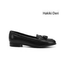 Gönderi(R) Gönderi R Siyah Püsküllü Hakiki Deri Babet Siyah