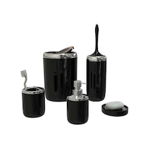 Primanova Lima Xl Krom Dekorlu 5 Prç Banyo Set Siyah Primanova Lima Xl Krom Dekorlu 5 Prç Banyo Set Siyah