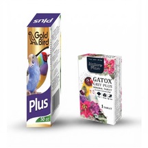 Kafes Kuşları İçin Multivitamin Plus Damla 50 Cc + Nature Plan Premium Gatox Grit Plus Mineral Tablet Gaga Taşı
