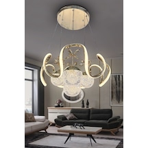 Arya Kristal Cam 4 Top Led Avize - - Kumandasız / Gold Gold