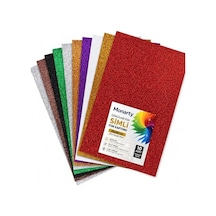 Dökülmeyen Simli Fon Kartonu 25x35 Cm 10'lu Karışık Renk
