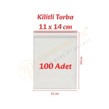 11x14 Cm. Kilitli Torba 100 Adet