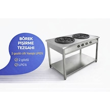 Börek Pişirme Tezgah Ocağı, 2 Gözlü, Çift Yanışlı, Lpg Li , 140x70x85 Çelik