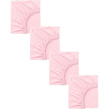 4 Adet Pamuklu Ve Lastikli 60 X 120 Cm Penye Bebek Çarşaf-pembe