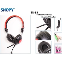 Snopy Sn-58 Mikrofonlu Kulaklık Siyah/Kırmızı