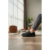 Enoch Erkek Günlük Ayakkabı Tam Ortopedik Düz Tabanlı Siyah Slip-on Konfor Modeli Siyah