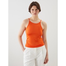 Lcwaıkıkı Classic Turuncu Halter Yaka İp Askılı Kadın Atlet