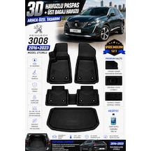 Peugeot 3008 2016+2023 Model Uyumlu 3d Araca Özel Havuzlu Paspas+üst Bagaj Havuzu Birebir Uyum