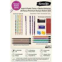 24 Parça Premium Kurşun Kalem Seti + Silgi + Kalemtıraş 2b Çizim Ve Yazı Kalemi Seti Ekru