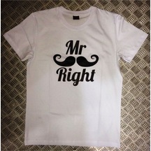 Stoned&Fame Mr Rıght Baskılı T-shirt Beyaz