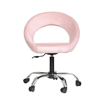 Markaelz Krom Metal Ayaklı Ofis Çalışma Sandalyesi Raton Pembe