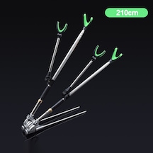 Lemestar Stainless Steel Çiftli İğne Askısı 2.1m - Uzunluk Ayarlanabilir, Açı Reglable, Toprağa Takılabilir - Balıkçılık Malzemesi