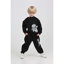 Toontoy Kids Toontoy Erkek Çocuk Yaka Fermuarlı Eşofman Takım Siyah