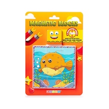 Manyetik Blok Çift Taraflı 9 Parçalı Mıknatıslı Melek Balığı - Balon Balığı Puzzle - 2 Görsel Yapboz