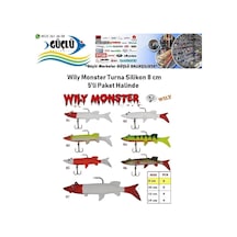 Turna Silikonu 8 Cm Wily Monster 5 Li Paket Renk:2