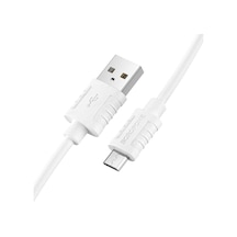 2.4a Hızlı Şarj Ve Veri Kablosu 1m Gıda Sınıfı Silikon Malzeme, Usb - Micro Usb Bağlantı, Yumuşak Ve Dayanıklı Esnek Tasarım, Düğümlenme Önleyici Şarj Kablosu Bx52