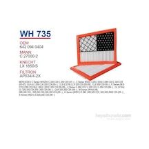 Wunder Mercedes C320 Cdi C350 Cdi Clk320 Cdi 02 09 Hava Filtresi Oem No:6420940404