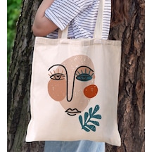 Bk Gift Modern Art Tasarımlı Kanvas Bez Çanta, Baskılı Omuz Çantası, Alışveriş Çantası, Plaj Çantası, Arkadaşa Hediye-6 Sarı