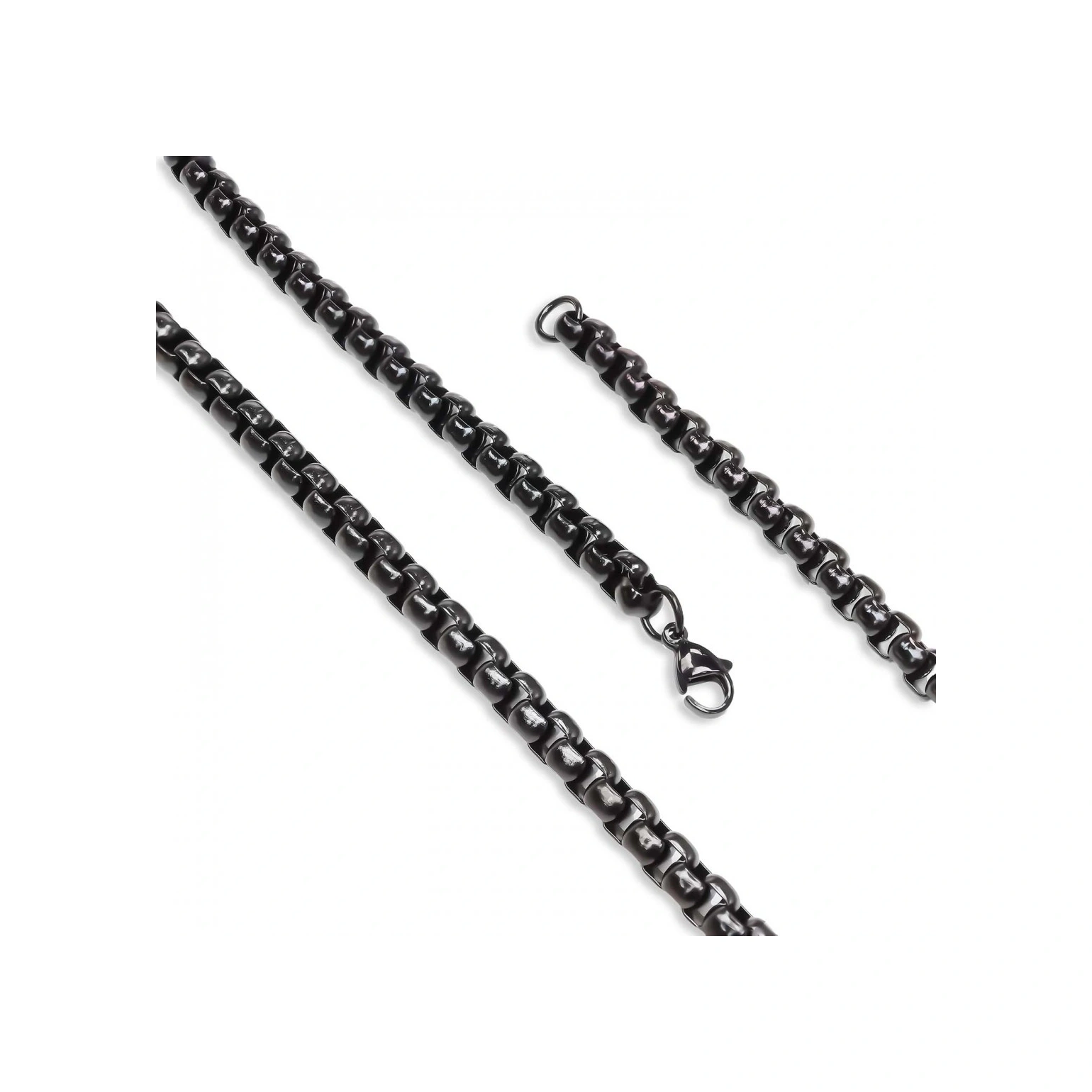 Moncuk Design Arnavut Çelik Kolye 6mm 3351cek028 Siyah