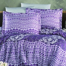 Maxstyle Saten Deluxe Vitya Çift Kişilik Nevresim Takımı Mürdüm