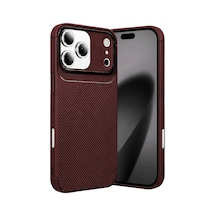 Newface - 468 - Apple iPhone Uyumlu 17 Pro Auto Focus Karbon Kapak - Glblseme - - Bordo