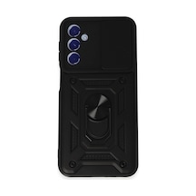 Samsung Galaxy M34 5g Kılıf Pars Lens Yüzüklü Silikon - Siyah
